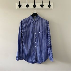 Aritzia Talula Blue & White Striped Boyfriend Button Down Shirt size S